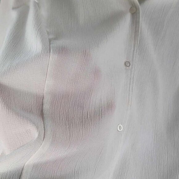 CJ Banks white button up blouse with 3/4 length sleeves. GUC - Picture 6 of 9